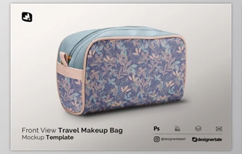 Download Front <span class='badge badge-warning'>View</span> Travel Makeup Bag Mockup By Designertale (PSD)