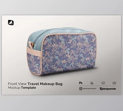 Download Front View Travel Makeup Bag Mockup By Designertale (PSD)