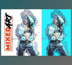 Download Mixed Art Photoshop Action By amorjesu (atn, abr, txt)