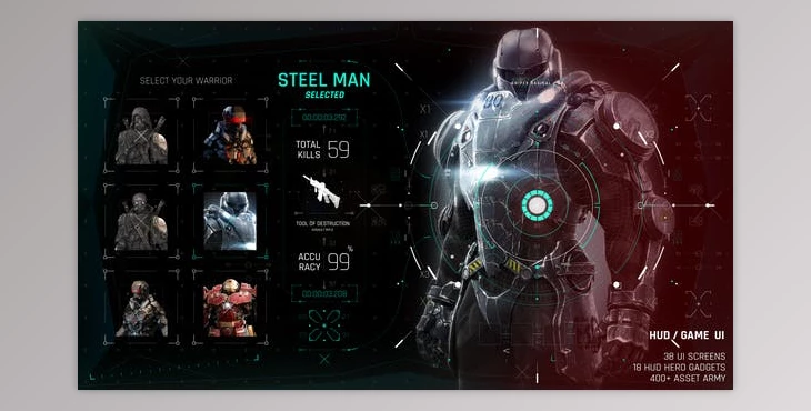 Download HUD GAME UI (Videohive 26768873) - AE Project