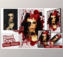 Download Blood Drops Photo Template By DreamColor (PSD)