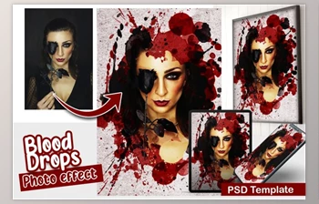 Download <span class='badge badge-warning'>Blood</span> Drops Photo Template By DreamColor (PSD)