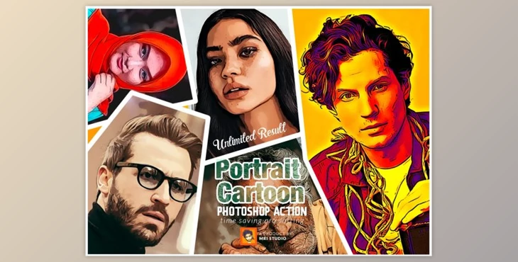 Download Portrait Cartoon Photoshop Action by mristudio (ATN)