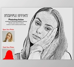 Download Stipple Effect Photoshop Action By Studio Retouch