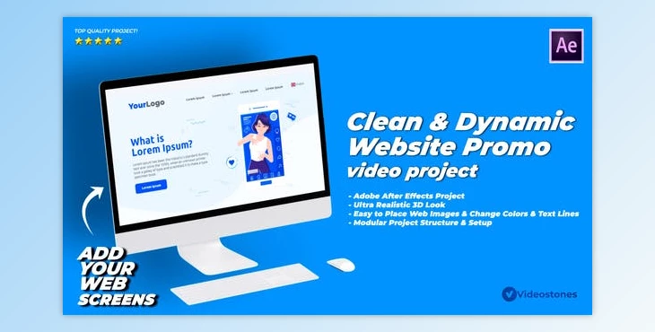 Download Dynamic & Clean Website Promo Video (Videohive 33265819) - AE Project