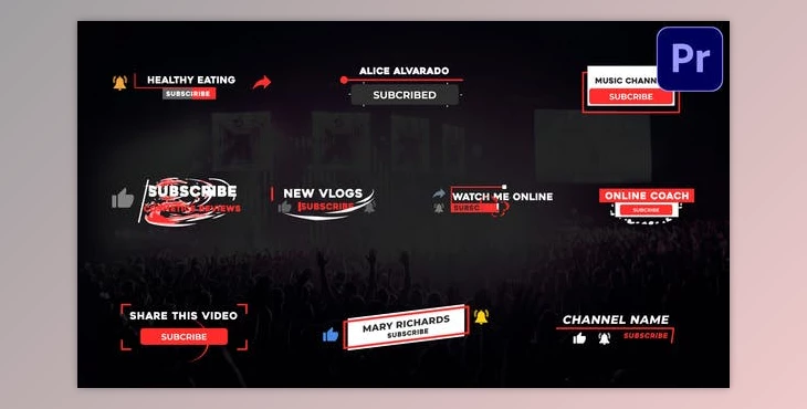 Download Subscribe Pack - Premiere Pro MOGRT (Videohive 33264303) - PR Project
