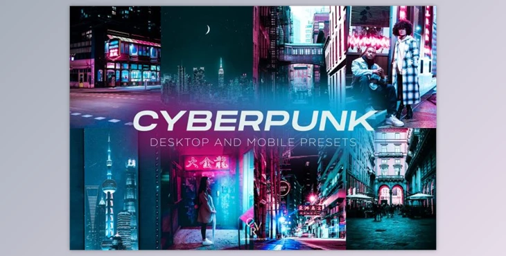 Download 6 Cyberpunk Lightroom Presets By CVR Presets (Mob, Desk)
