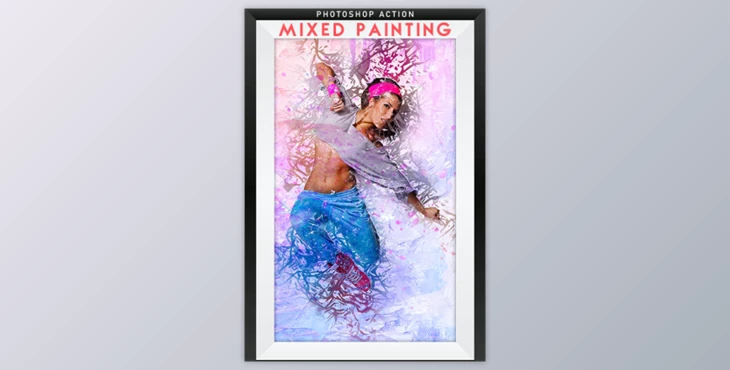 Download Mixed Painting Photoshop Action By fokkira (ABR, PAT, ATN)