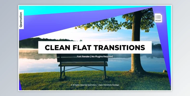 Download Clean Flat Transitions - MOGRT (Videohive 33308522)