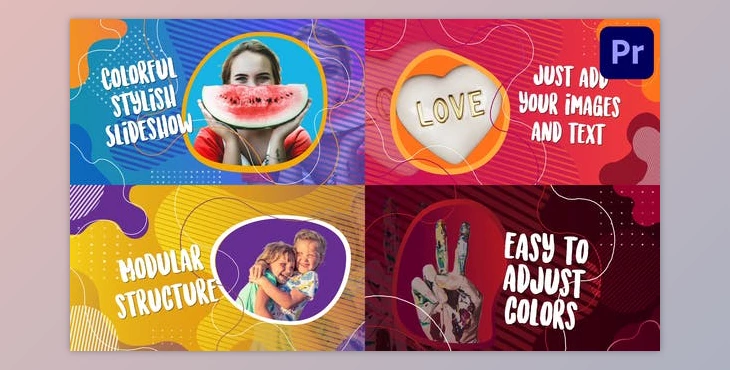 Download Colorful Stylish Slideshow - Premiere Pro MOGRT (Videohive 33307397)