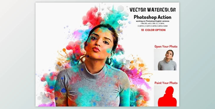 Download Vector Watercolor Photoshop Action By Studio Retouch