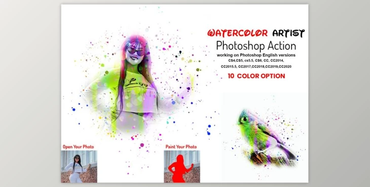Download Watercolor Artist Photoshop Action By Studio Retouch