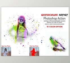 Download Watercolor Artist Photoshop Action By Studio Retouch