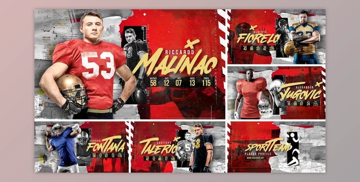 Download Sport Team Intro 7 - Player Profile (Videohive 33062952) - AE Project