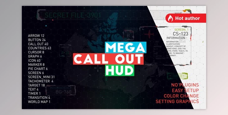 Download Mega call out HUD (Videohive 22811339) - AE Project