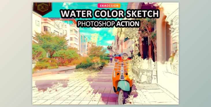 Download Water Color Sketch Photosop Action By Ernika