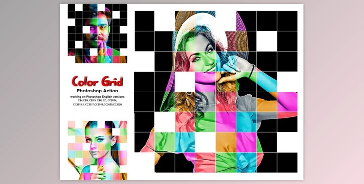 Download Color Grid Photoshop Action By Studio Retouch (ATN)