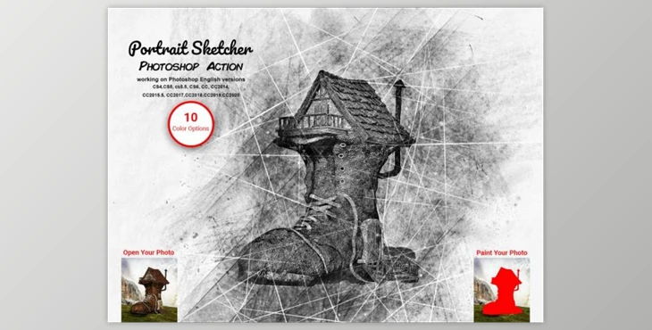 Download Portrait Sketcher Photoshop Action By Studio Retouch