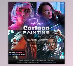 Download PRO Cartoon Painting Photoshop Action By ArcadiaPixels