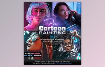 Download PRO Cartoon <span class='badge badge-warning'>Painting</span> <span class='badge badge-warning'>Photoshop</span> Action By ArcadiaPixels