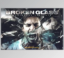Download Broken Glass Photoshop Template By amorjesu