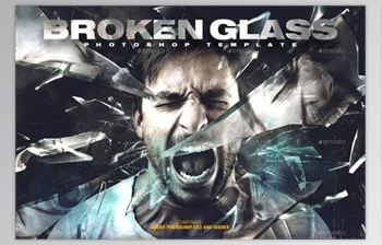 Download Broken Glass <span class='badge badge-warning'>Photoshop</span> Template By amorjesu