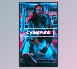 Download CyberPunk Neon Photo Filters Photoshop Action By 7h10