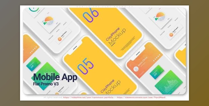 Download Mobile App. Flat Promo V3 (Videohive 32638130) - AE Project