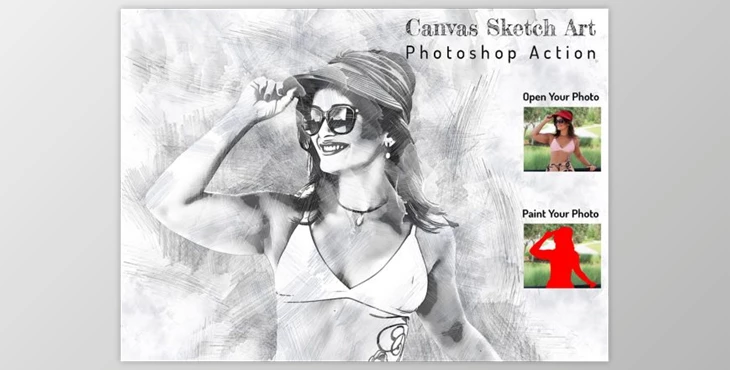 Download Canvas Sketch Art PS Action By Studio Retouch (ATN)
