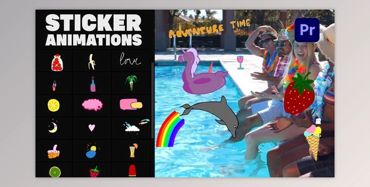 Download Happy Summer Stickers (Videohive 33457439)