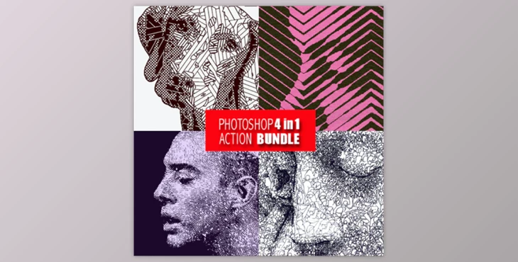 Download Photoshop 4in1 Actions Bundle V6 By EliteGraphic (ABR, PAT, ATN)
