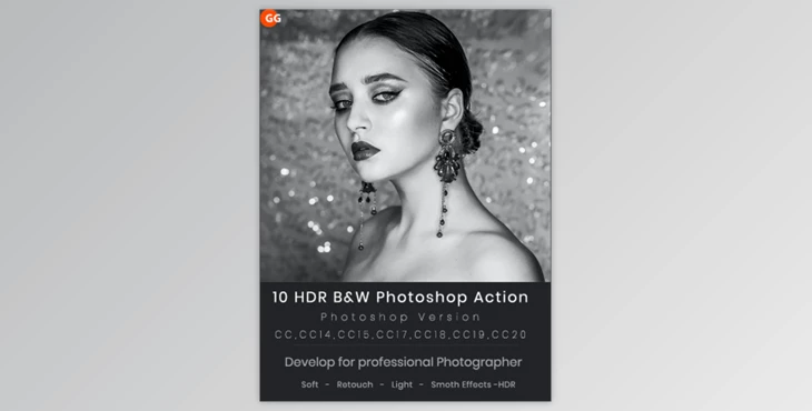 Download 10 HDR B&W Photoshop Action By Graphicsgol