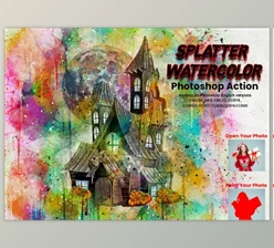 Download Splatter Watercolor Photoshop Action By Studio Retouch