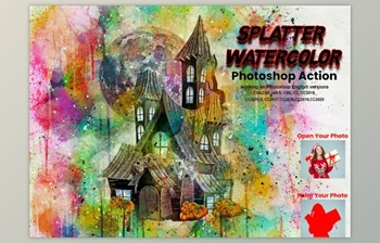 Download <span class='badge badge-warning'>Splatter</span> Watercolor Photoshop Action By Studio Retouch