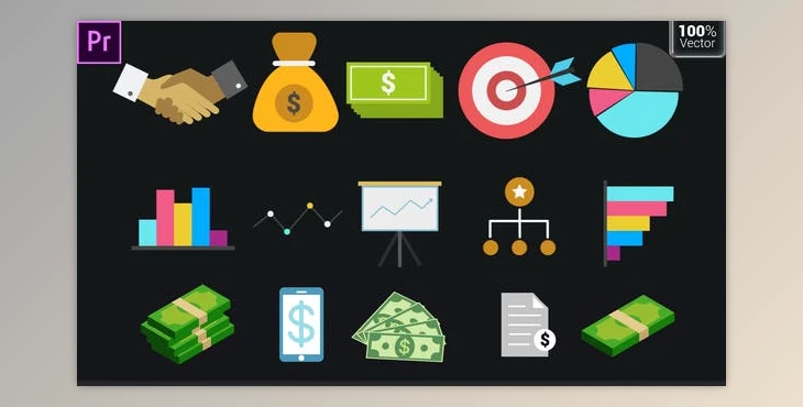 Download Business Animated Icons (Videohive 33570376) - PR Project
