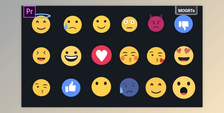 Download Emojis Pack - MOGRTs (Videohive 33590094)