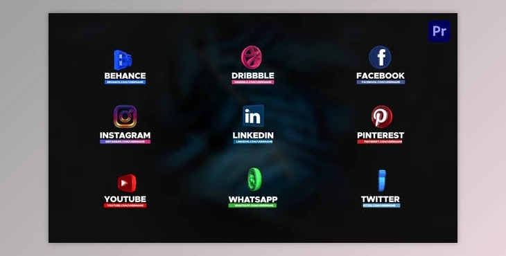 Download Social Media Pack 3D For Premiere Pro (Videohive 33639344) - PR Project
