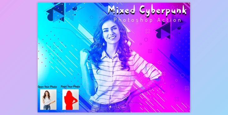 Download Mixed Cyberpunk Photoshop Action By Studio Retouch