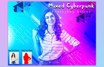 Download Mixed Cyberpunk Photoshop Action By <span class='badge badge-warning'>Studio</span> Retouch