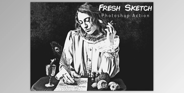Download Fresh Sketch Photoshop Action By Studio Retouch