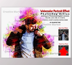 Download Watercolor Portrait Effect PS By Studio Retouch