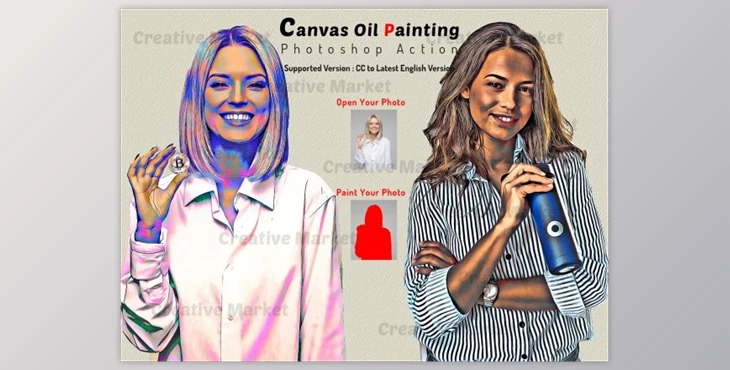Download Canvas Oil Painting Photoshop Action By Studio Retouch
