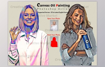 Download <span class='badge badge-warning'>Canvas</span> Oil Painting Photoshop Action By Studio Retouch