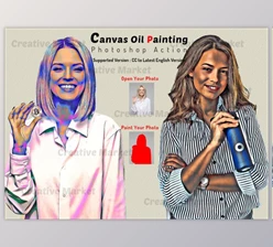 Download Canvas Oil Painting Photoshop Action By Studio Retouch