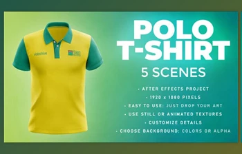 Download Polo T-shirt - 5 Scenes Mockup Template - <span class='badge badge-warning'>Animated</span> Mockup PRO (Videohive 33808963) - AE Project