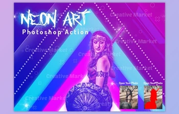 Download Neon <span class='badge badge-warning'>Art</span> Photoshop Action By Studio Retouch