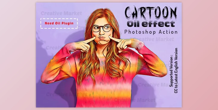 Download Cartoon Oil Effect PS Action By Studio Retouch