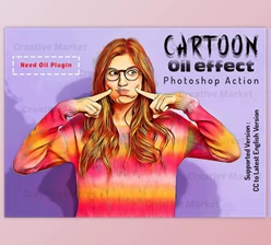 Download Cartoon Oil Effect PS Action By Studio Retouch