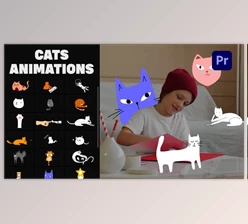 Download Cartoon Cats Animations | Premiere Pro MOGRT (Videohive 33732127)