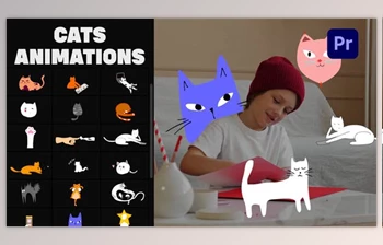 Download Cartoon <span class='badge badge-warning'>Cats</span> Animations | Premiere Pro MOGRT (Videohive 33732127)